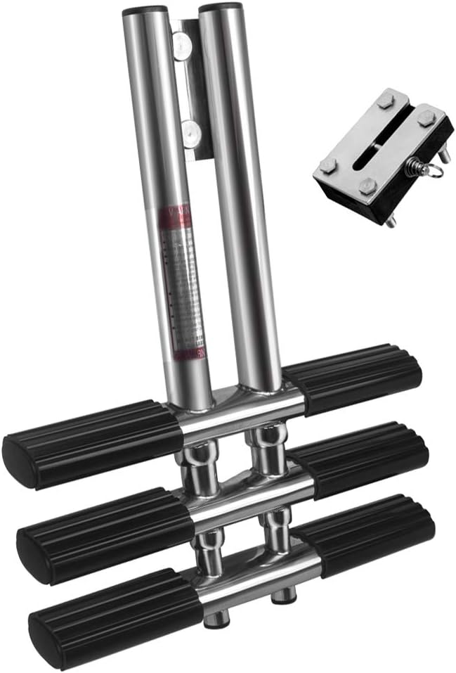 Dual Vertical Telescoping 3 Step Stainless Steel Boat Ladder L3991