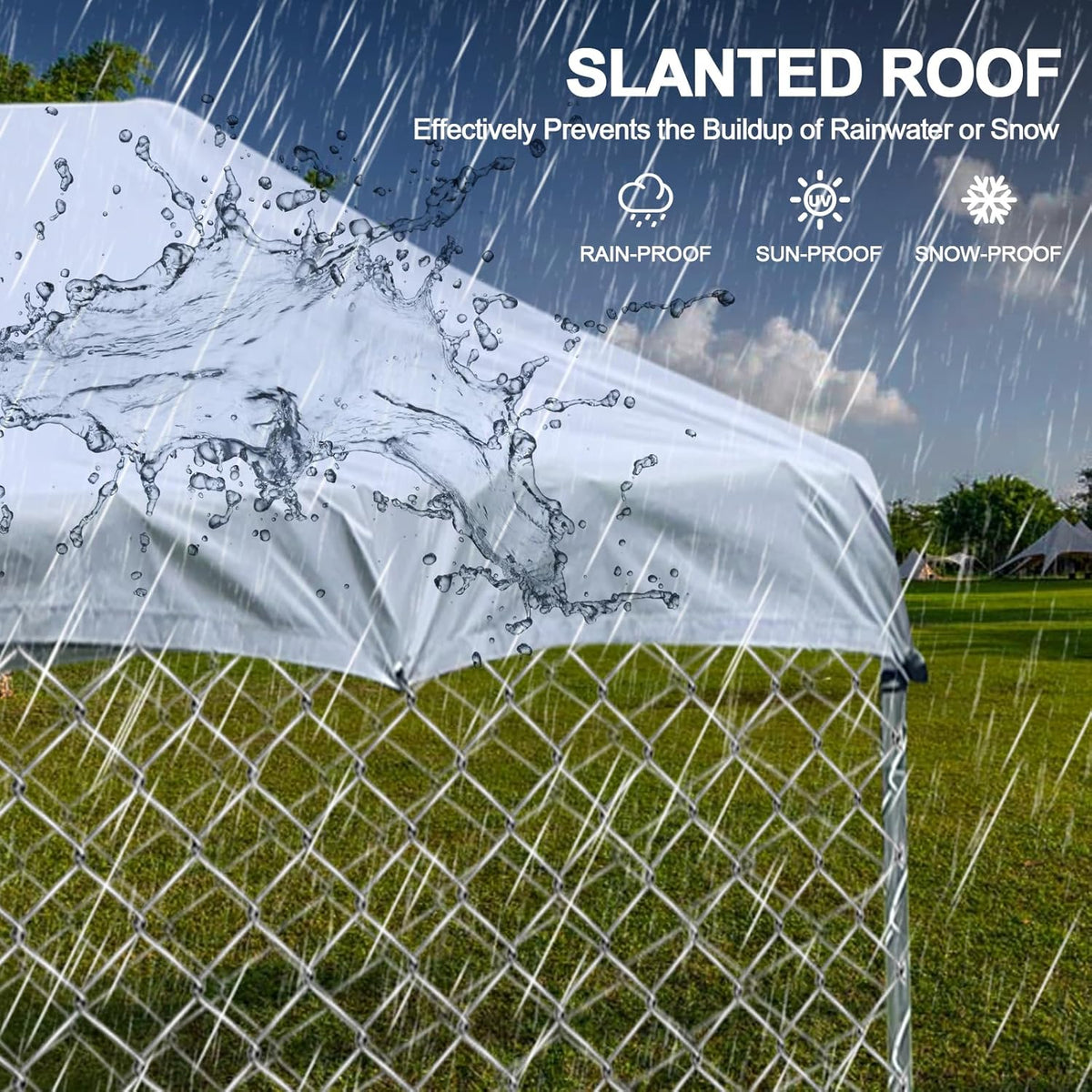 Heavy Duty Outdoor Dog Kennel with Waterproof Roof C301898