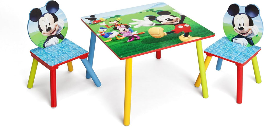 Kids Table and Chair Set with 2 Chairs and 6 Bin Toy Organizer W739472
