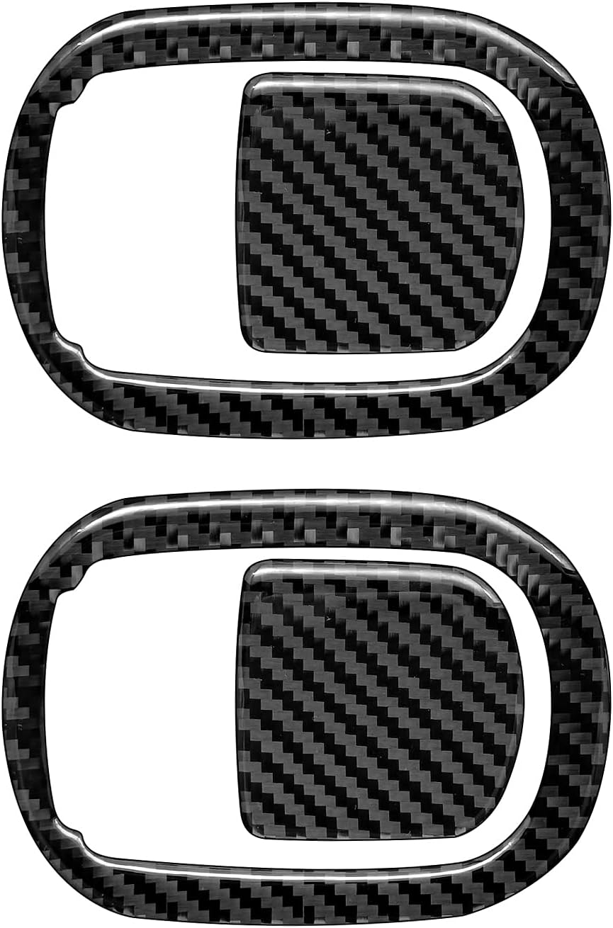 Black Carbon Fiber Seat Switch Panel Sticker 2PCS X17302