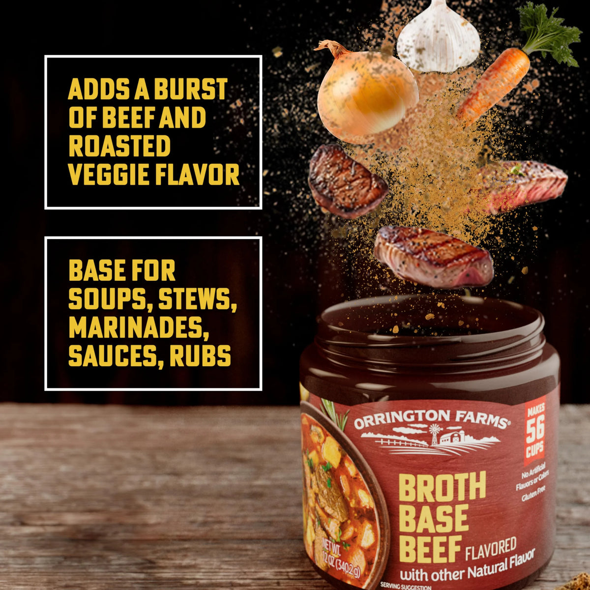 Beef Flavored Broth Base & Seasoning, 12 oz (Pack of 6) L5635