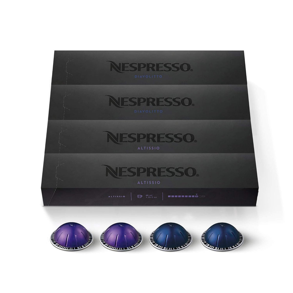 Nespresso Capsules VertuoLine Espresso Dark Roast Coffee Variety Bundle (40 + 30 Count) Z786