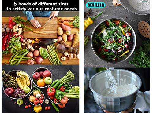 6 Piece Stainless Steel Mixing Bowls with Airtight Lids M133316