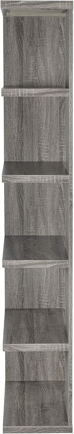 5-Tier Weathered Grey Bookcase P261554