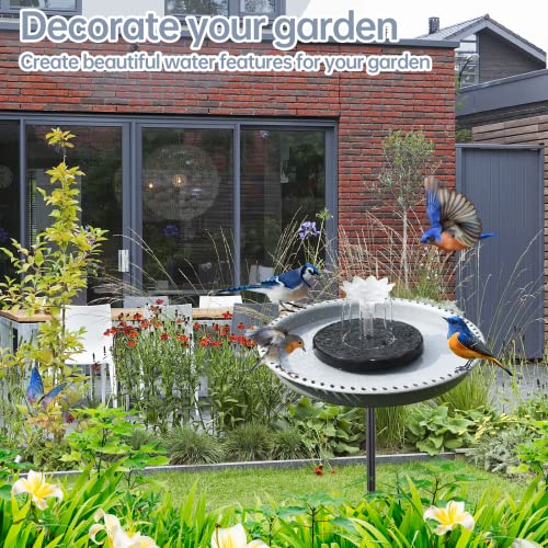 Solar Powered Bird Bath with Fountains A19956