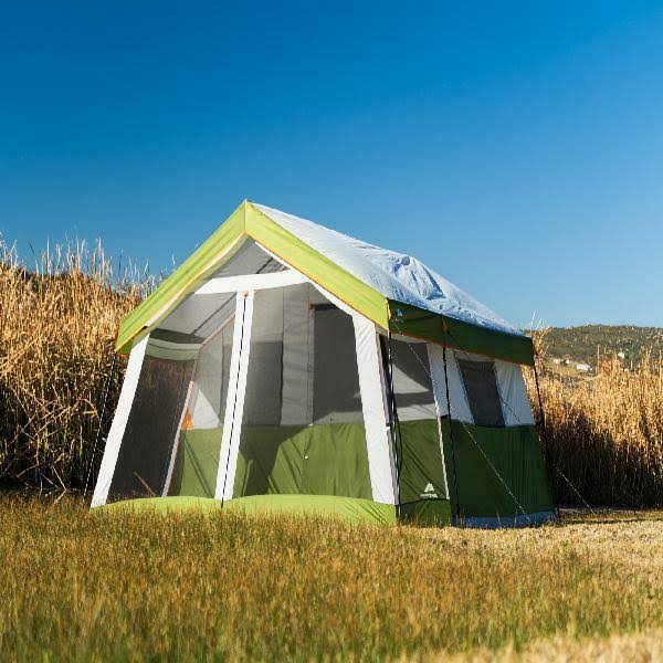 8-Person Family Cabin Camping Tent with Screen Porch and Carry Bag N750