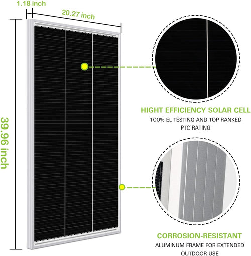 12 Volt 200 Watt Monocrystalline Solar Panel Starter Kit K86022