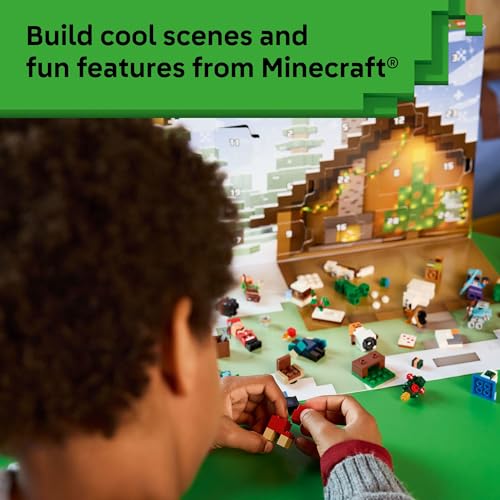 LEGO Minecraft Advent Calendar Building Toy with 24 Buildable Surprises and 8 Minifigures E886257