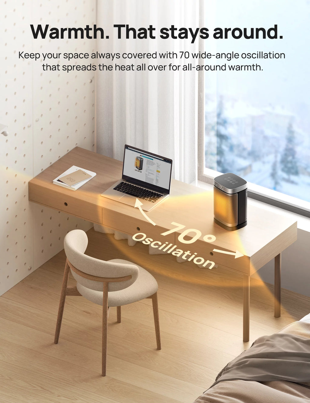 1500W Electric Space Heater with Oscillating and Remote Control J476327