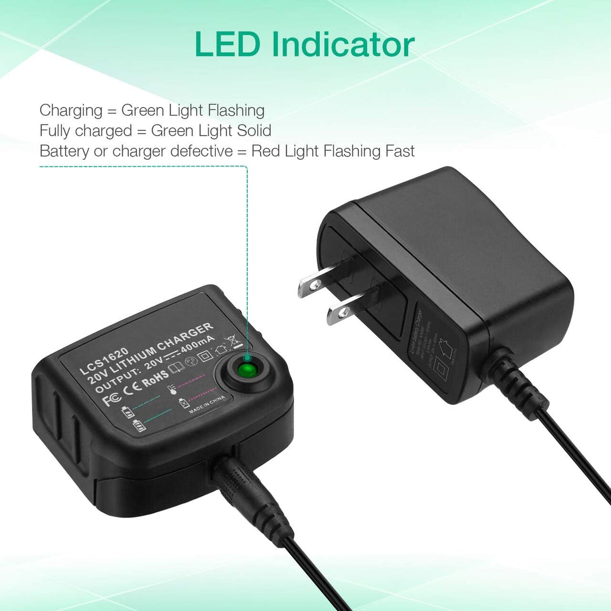 3.0Ah LBXR20 Battery 2Packs for Black & Decker 20V Max Li-ion Cordless Tool W16786