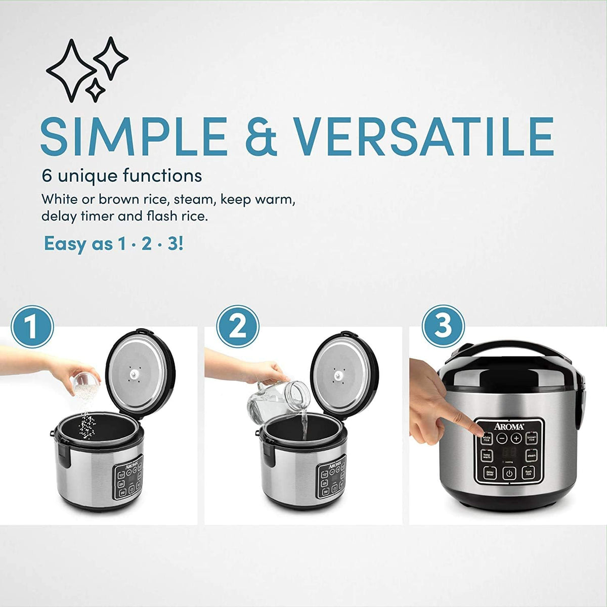 8 Cup Digital Stainless Rice Cooker and Food Steamer Q83452