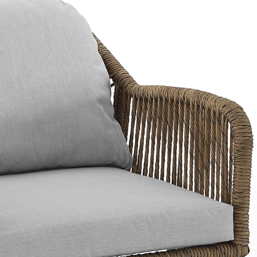 Gray Brown Wicker Outdoor Armchair Set S5055