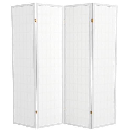 6 ft. Tall 4 Panels Window Pane Shoji Screen Room Divider M602658