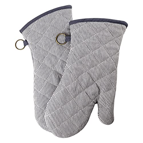 1 Pair 100% Cotton Heat Resistant Oven Mitts L4484