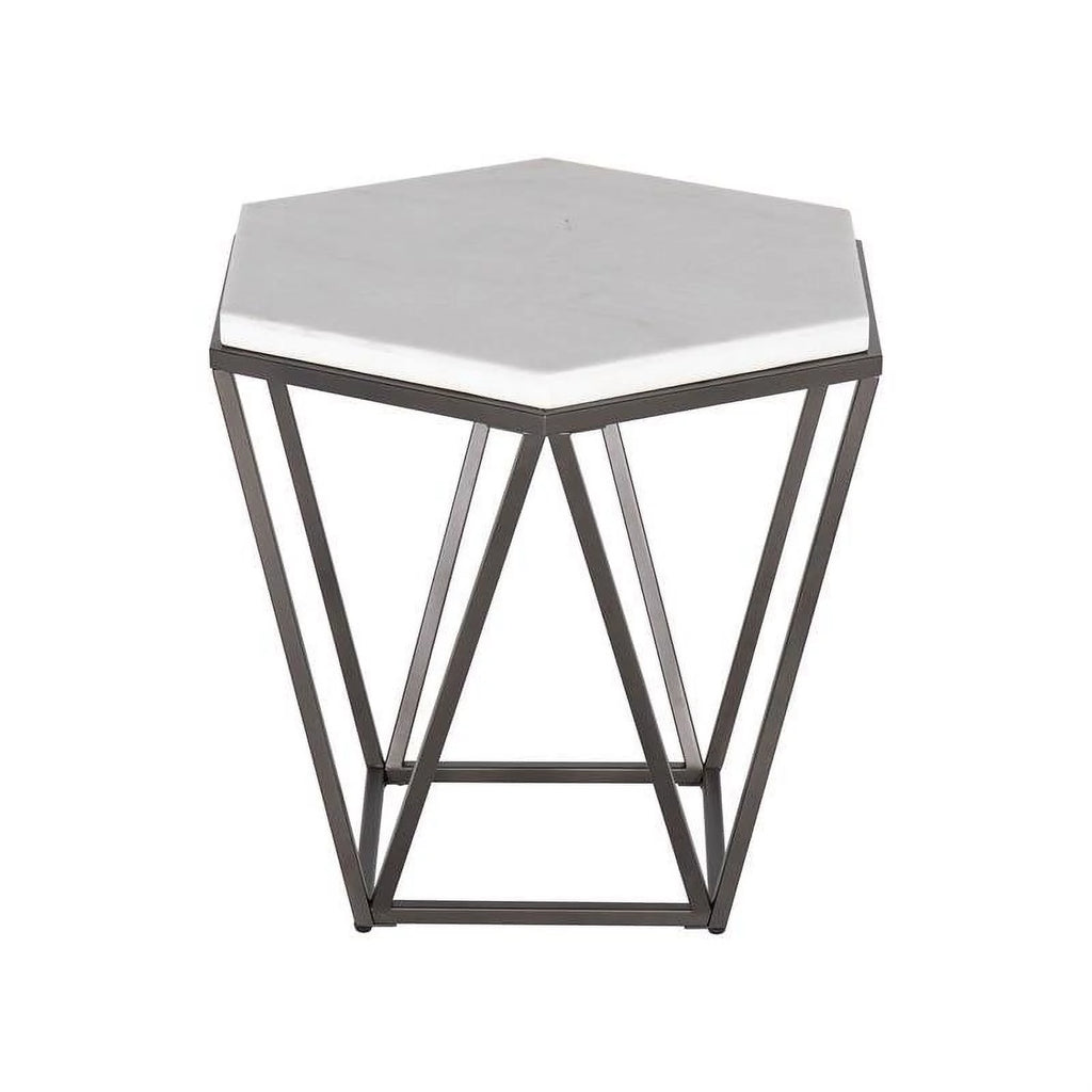 White Marble Top End Table Y99156