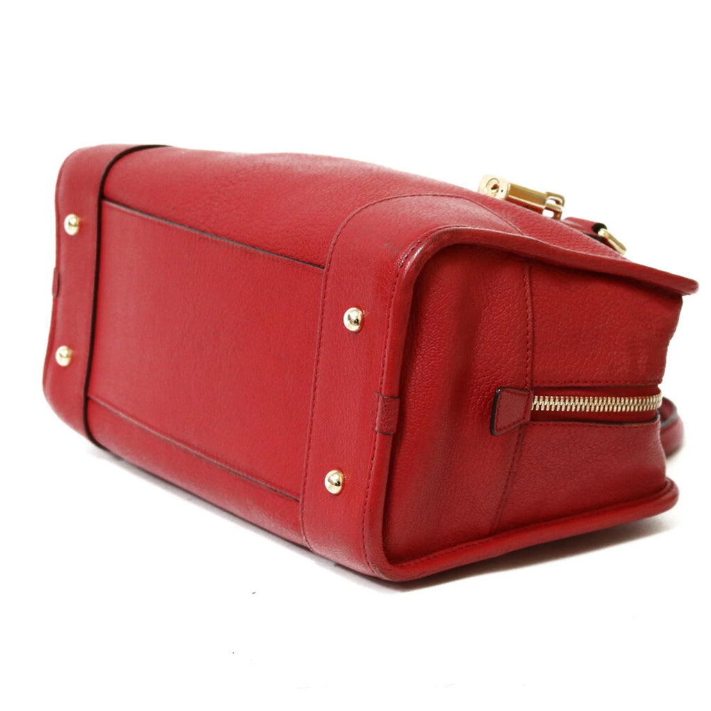 Pre-Owned Red Leather Handbag B123