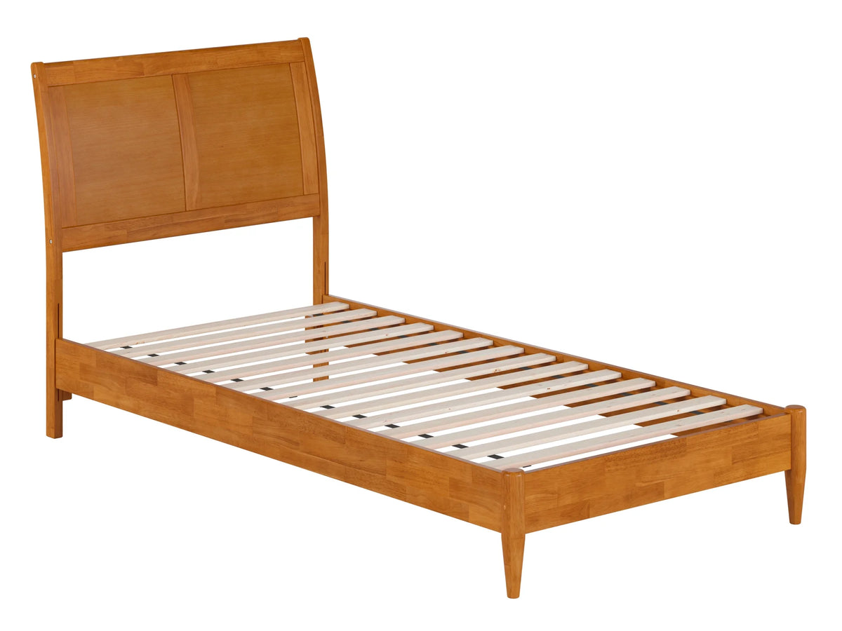 Twin XL Solid Wood Sleigh Platform Bed Z897