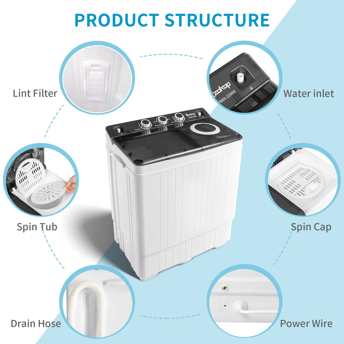 26Lbs Semi-automatic Twin Tub Washing Machine C9318