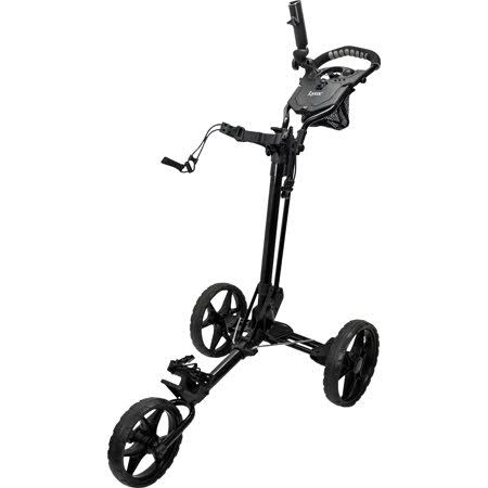 Black 3-Wheel Foldable Golf Push Cart D388