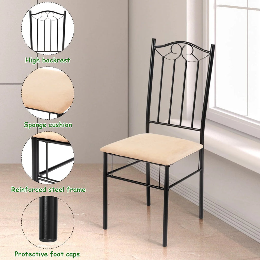 5 PC Wood Metal Dining Set with Table and 4 Chairs R172686