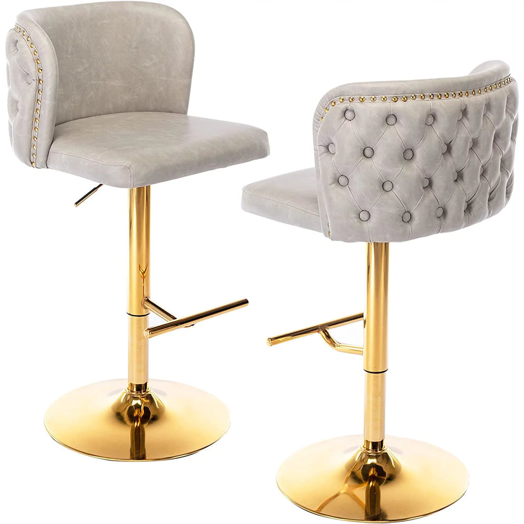 Beige Upholstered Bar Stools Set of 2 M272