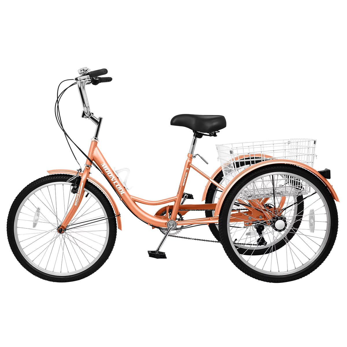24" 7-Speed 3 Wheel Adult Tricycle with Baskets, Orange G953644