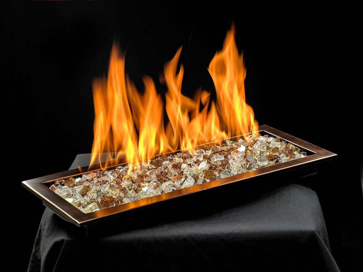 Oil Rubbed Bronze Trough Pan Natural Gas Fire Pit Kit T54171