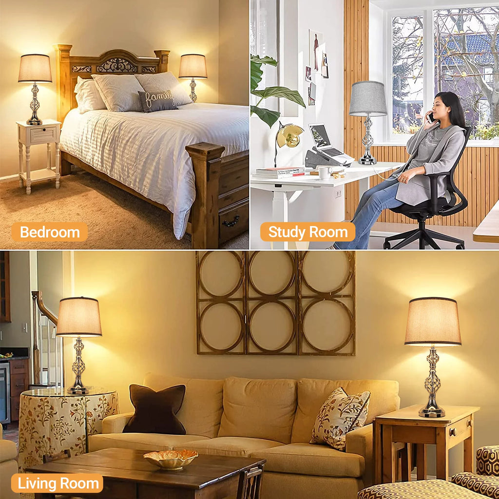 Gray Set of 2 Touch Control Dimmable Table Lamps G88071