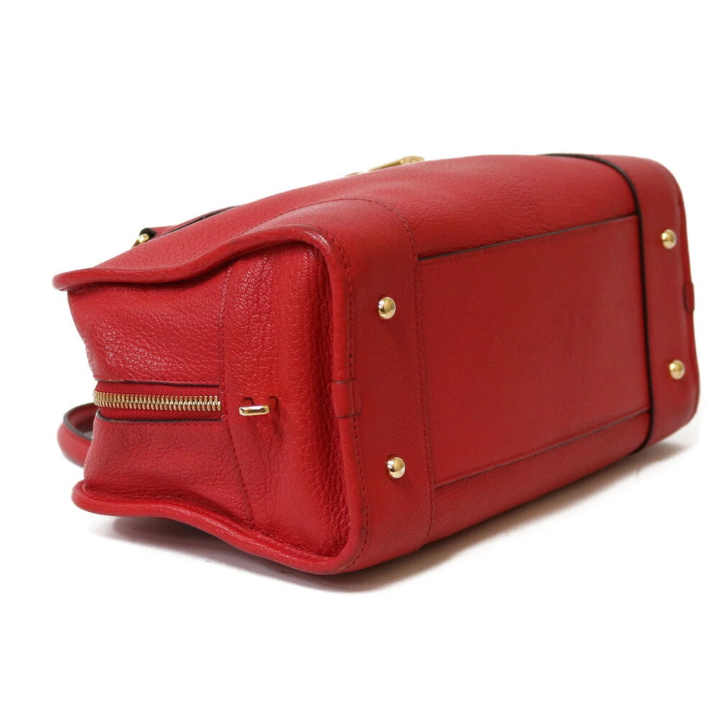 Pre-Owned Red Leather Handbag B123