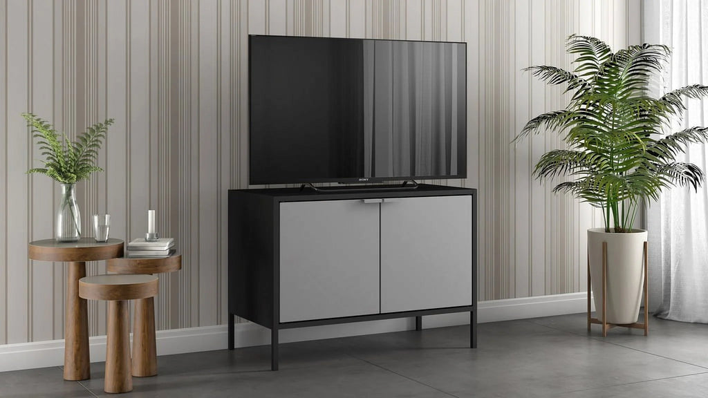 Black and Grey TV Stand Cabinet E91368