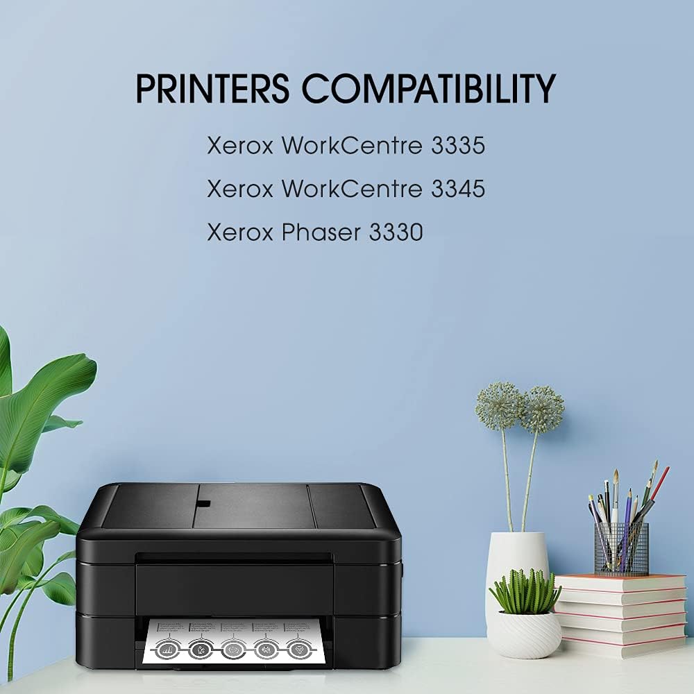 Compatible Toner Cartridges for Xerox Phaser 3330 WorkCentre 3335 3345, High Yield 8,500 Pages, Black, 2 Pack M42760