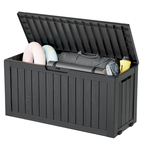 150 Gallon Black Resin Outdoor Storage Box W79974