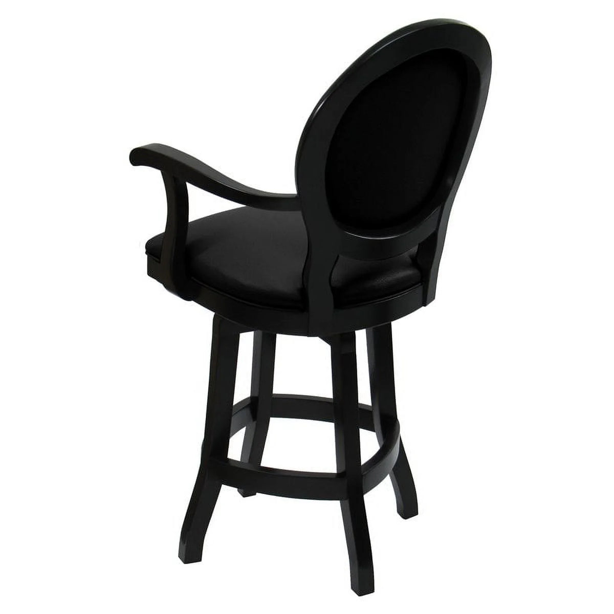 26" Swivel Solid Wood Counter Stool Black Leatherette C688