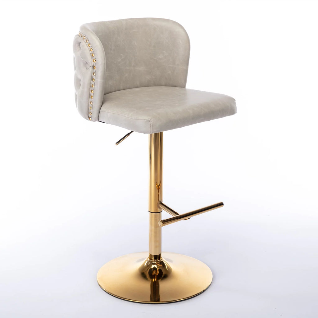 Beige Upholstered Bar Stools Set of 2 M272