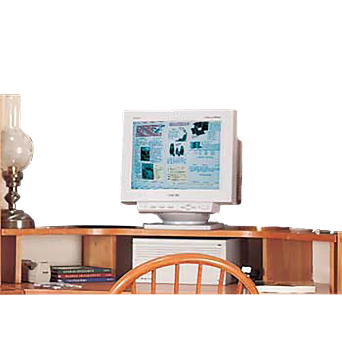 Corner Shelf Pine Computer Monitor Shelf W804718