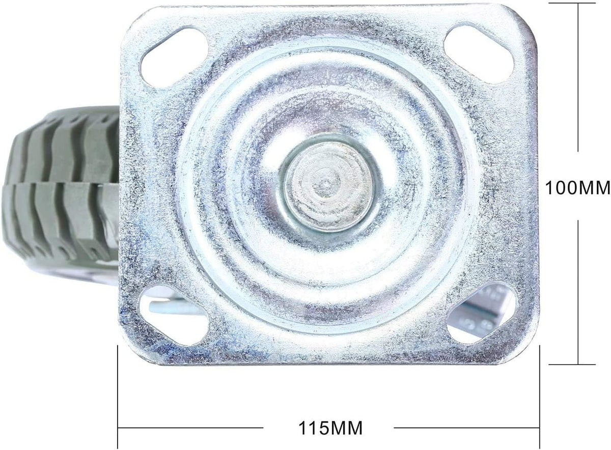 4 Pack 6 inch Swivel Rubber Wheel Casters Set with Brake T71633