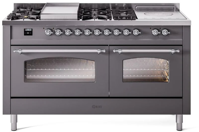 60 Dual Fuel Natural Gas Range Matte Graphite Chrome Trim Y4662