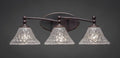 Three Light Bath Bar Dark Granite Finish with Italian Bubble Glass H36796