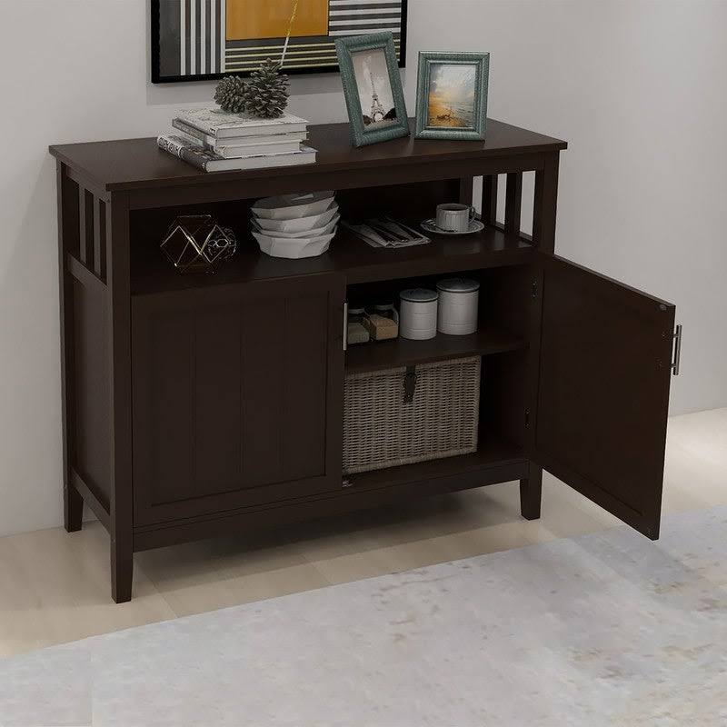 Wooden Kitchen Storage Sideboard Buffet Server Cabinet, Brown E35022