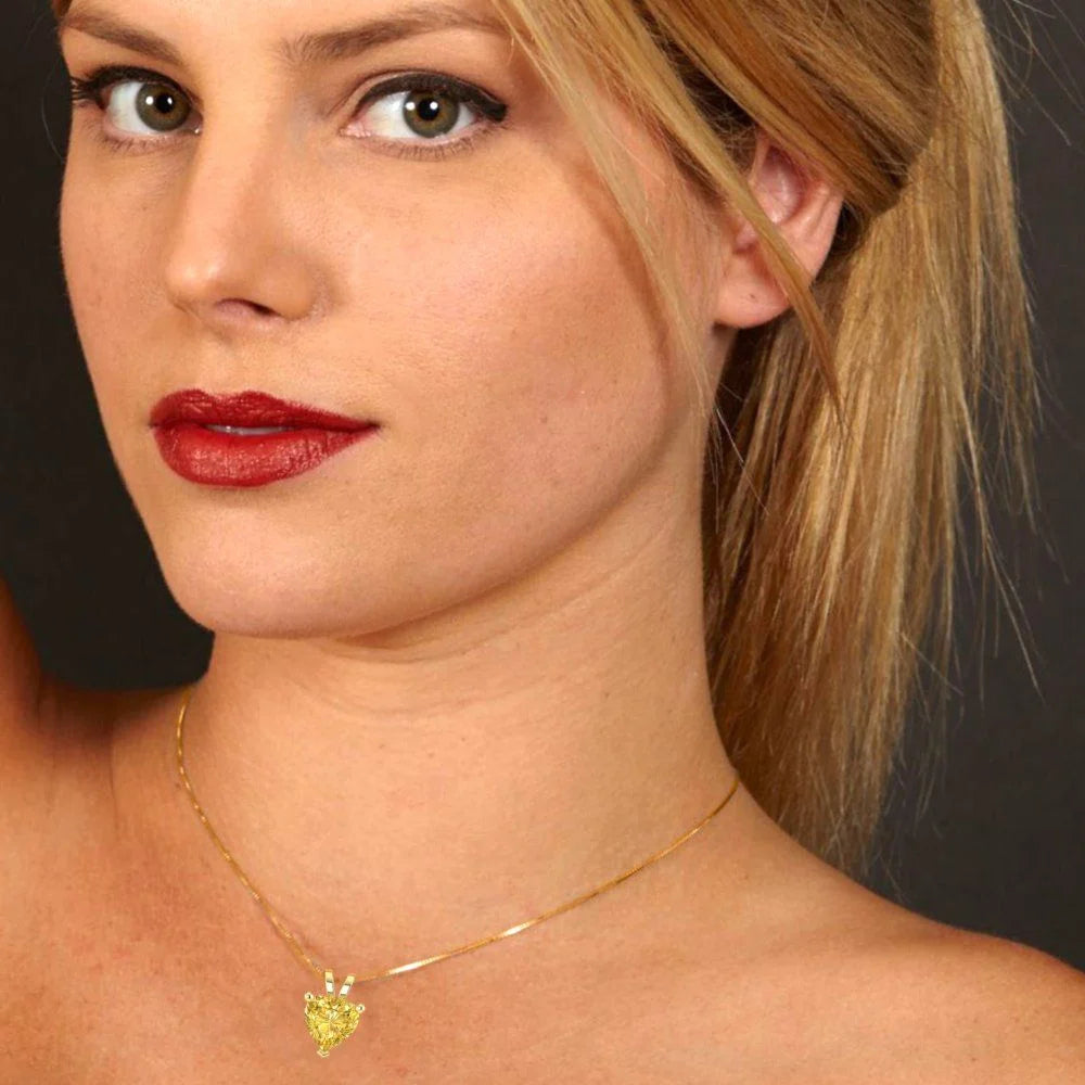 14k Yellow Gold Solitaire Moissanite Pendant with 18" Chain L870386