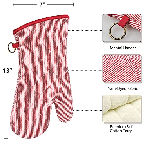 1 Pair 100% Cotton Heat Resistant Oven Mitts L4484