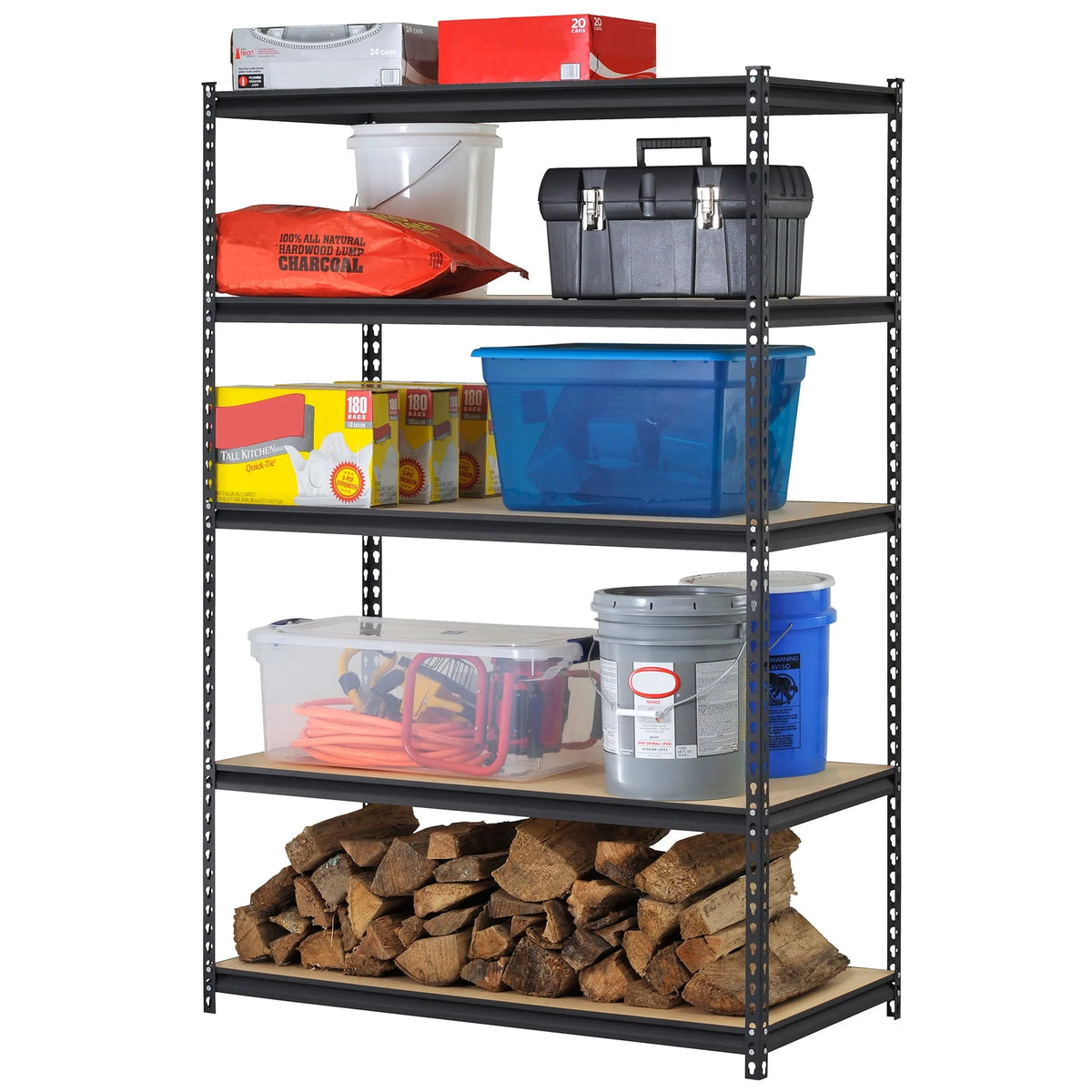 5-Shelf Steel Freestanding Shelving Unit Black A333514