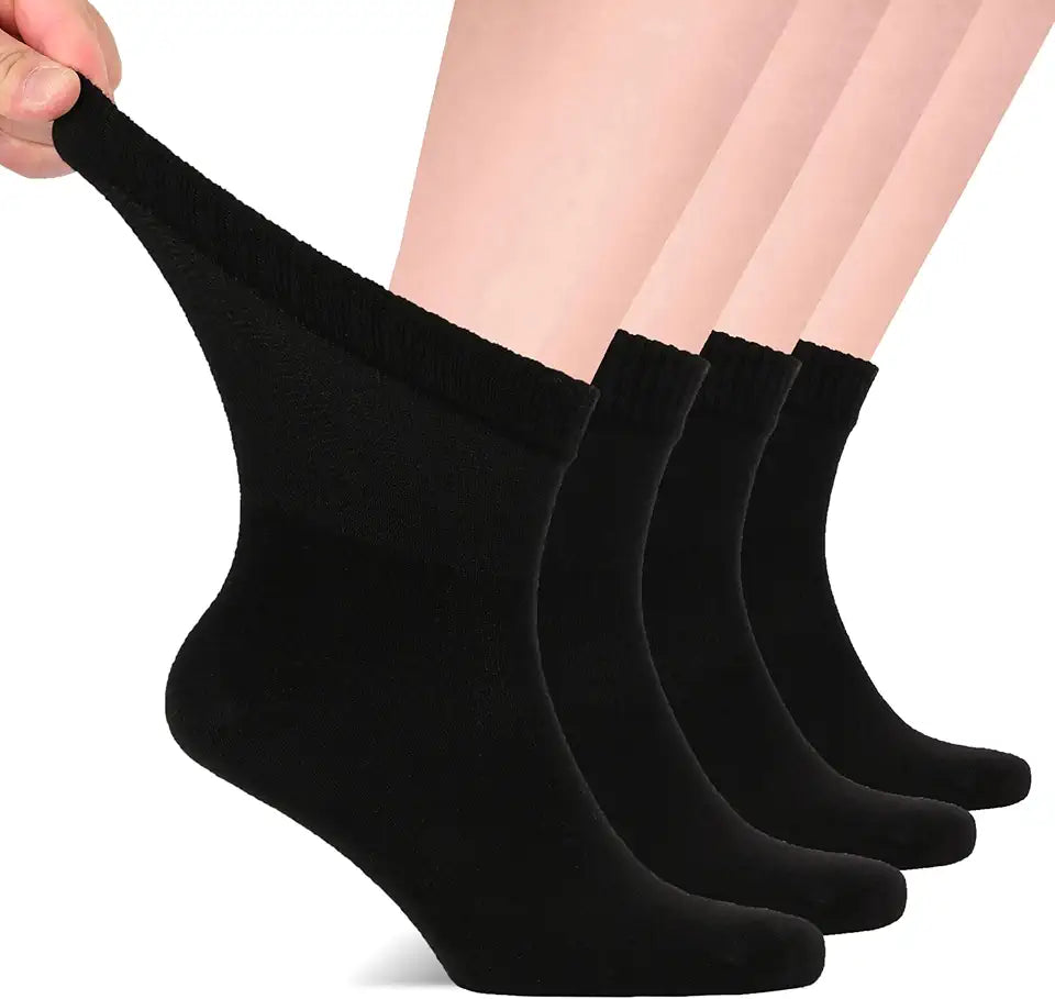 Diabetic Socks for Men, Bamboo, Extra-Wide, Seamless Toe, Non-Binding Top A232