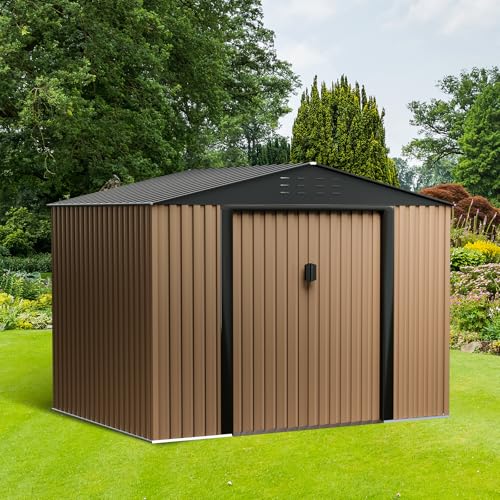 8FT x 6FT Metal Outdoor Storage Shed with Door Lock C28288