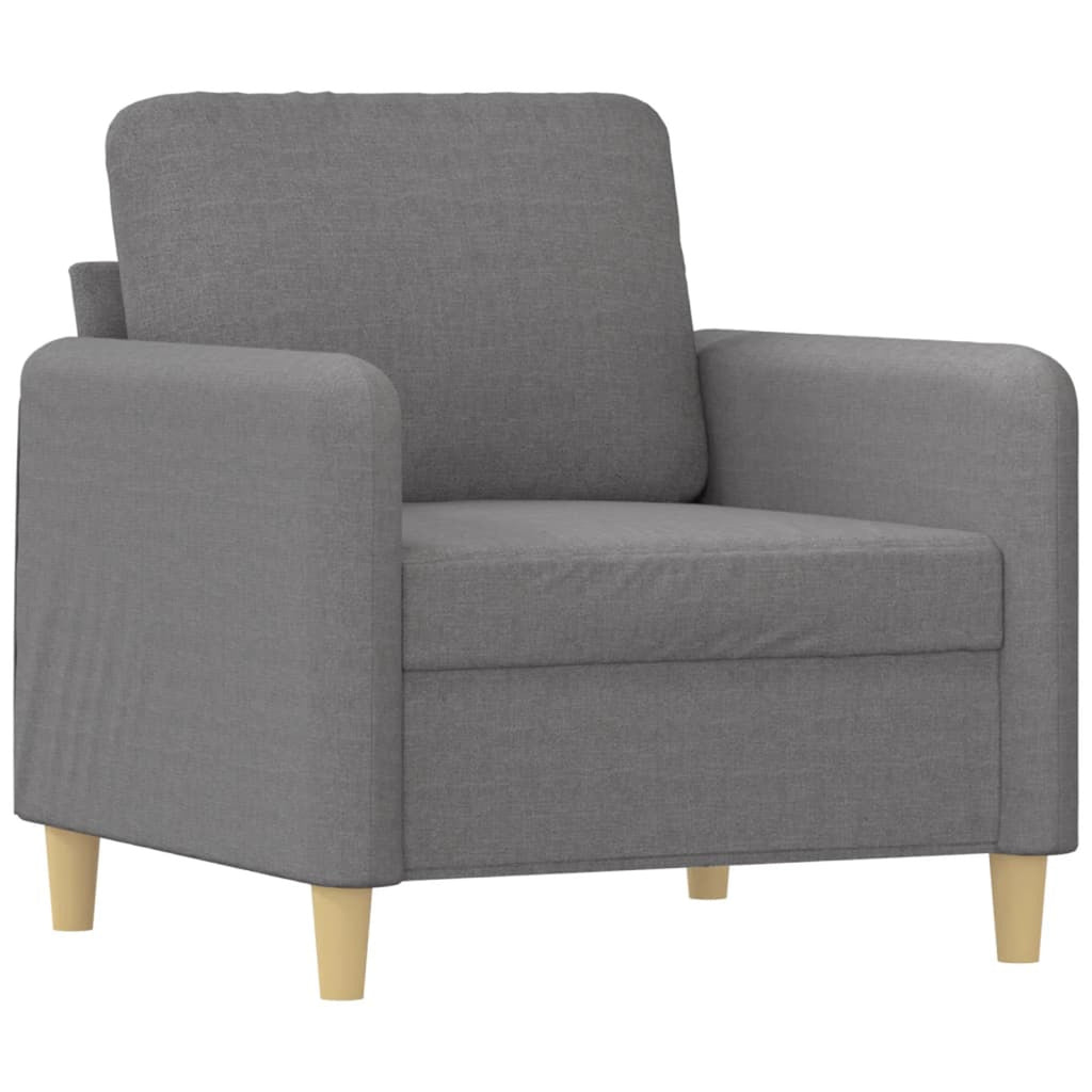 Light Gray Fabric Sofa Chair with Footstool I748066