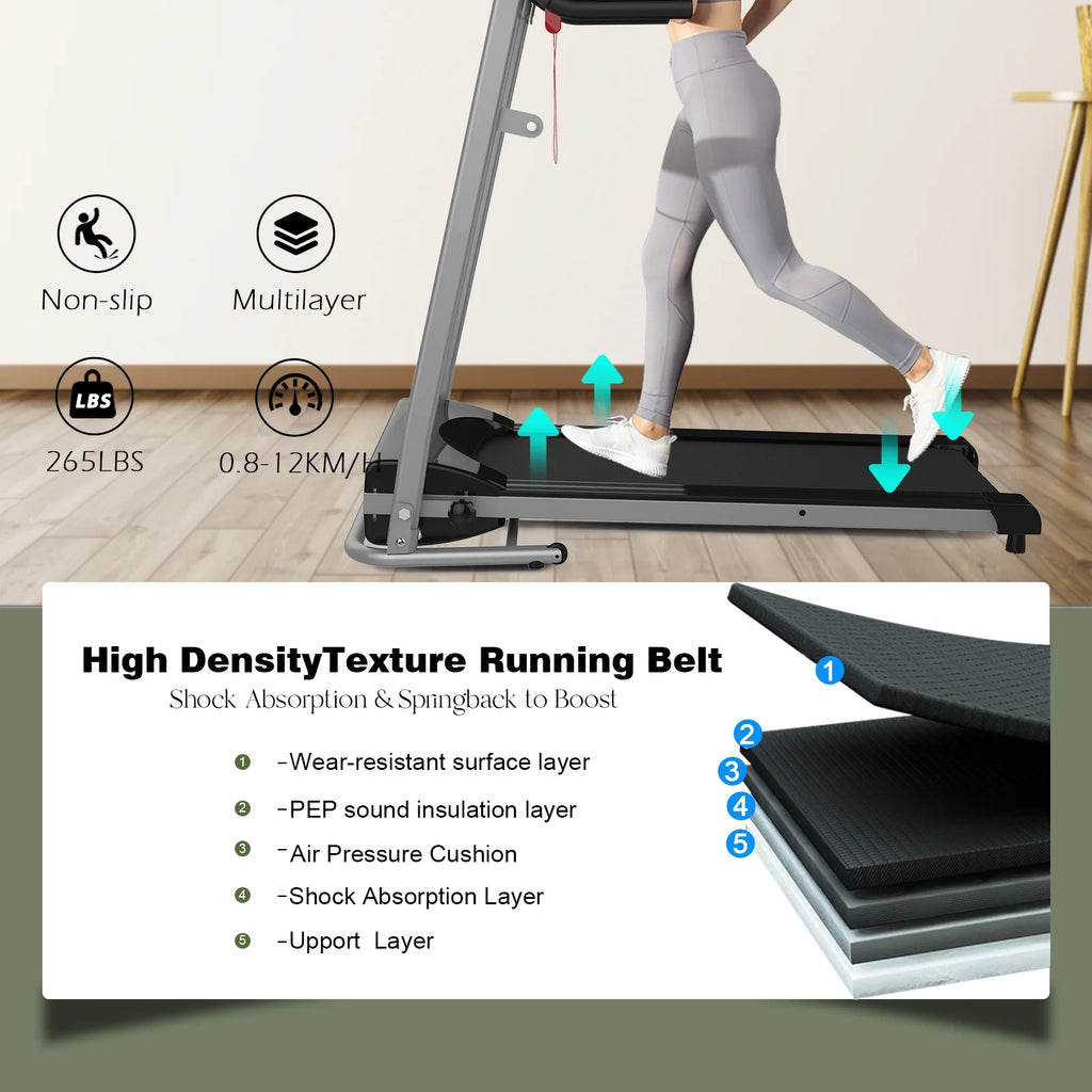 Foldable Electric Treadmill 2.5HP 265LBS Weight Capacity P6684