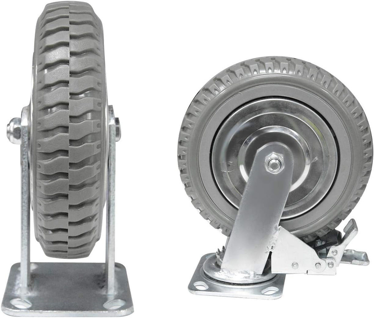 4 Pack 6 inch Swivel Rubber Wheel Casters Set with Brake T71633