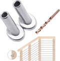 40 Pack 45 Degree T316 Marine Grade Stainless Steel Angle Beveled Protector Sleeves Wood Post Protector for 1/8", 5/32", 3/16" Wire Rope Cable Railing S811
