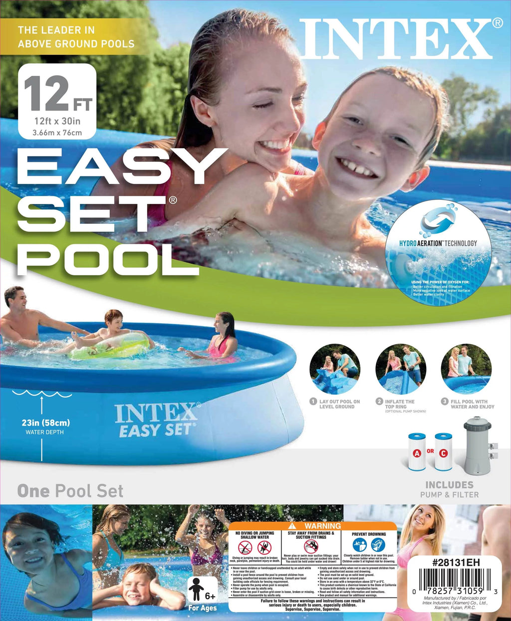 12' x 30 Above Ground Swimming Pool with Filter Pump H62475