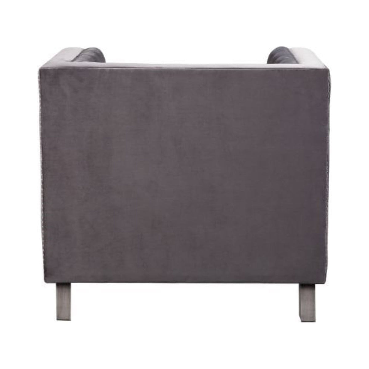 Gray Velvet Chair with Pillow T4824